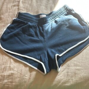 Sweat shorts, navy blue and white stripes